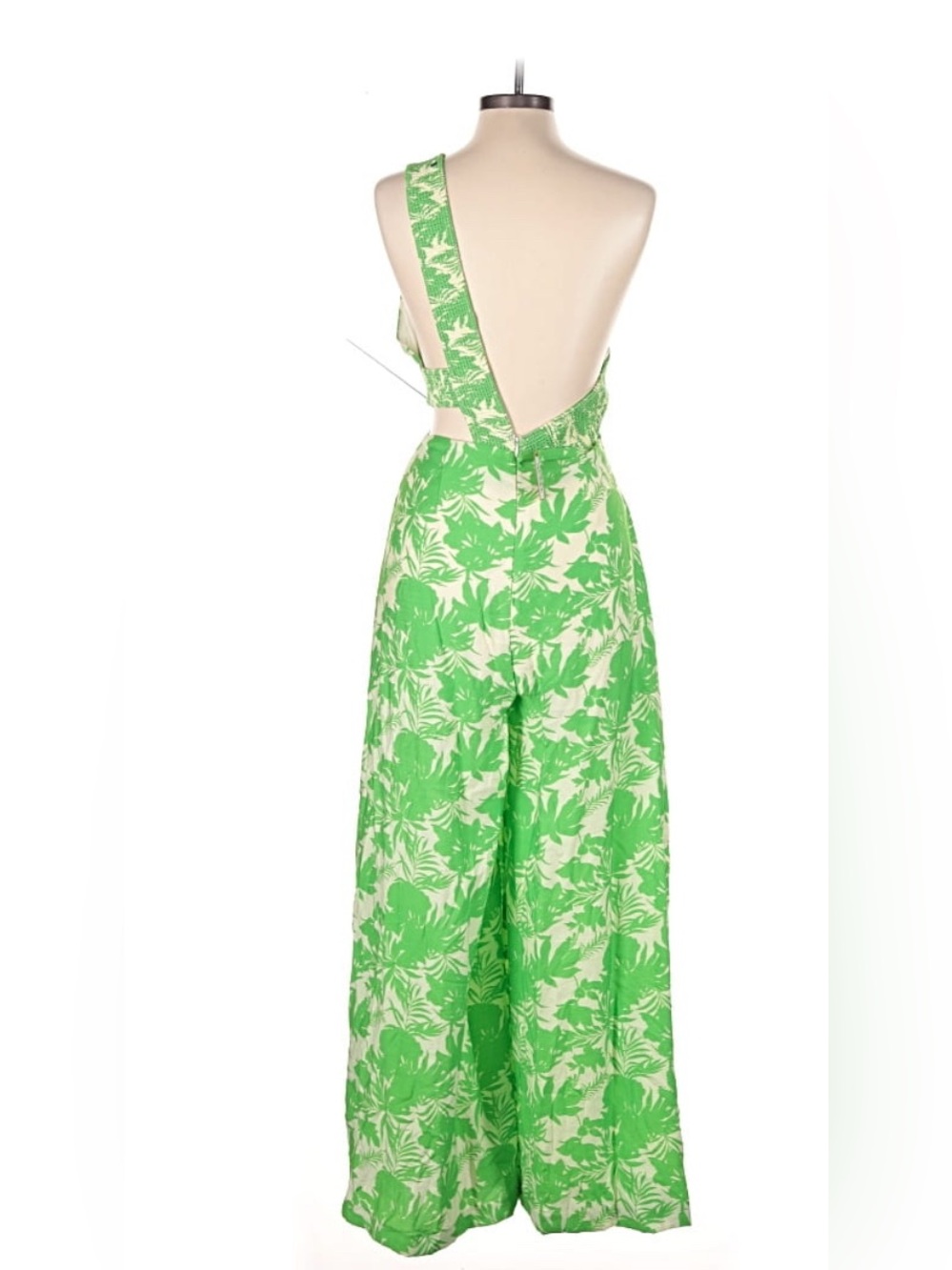vestique Green Tropical One-Shoulder Cutout Jumpsuit - Picture 2 of 4